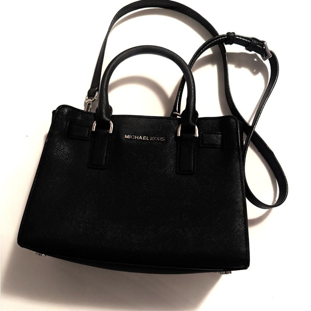 Michael Kors Black Leather Satchel/Crossbody